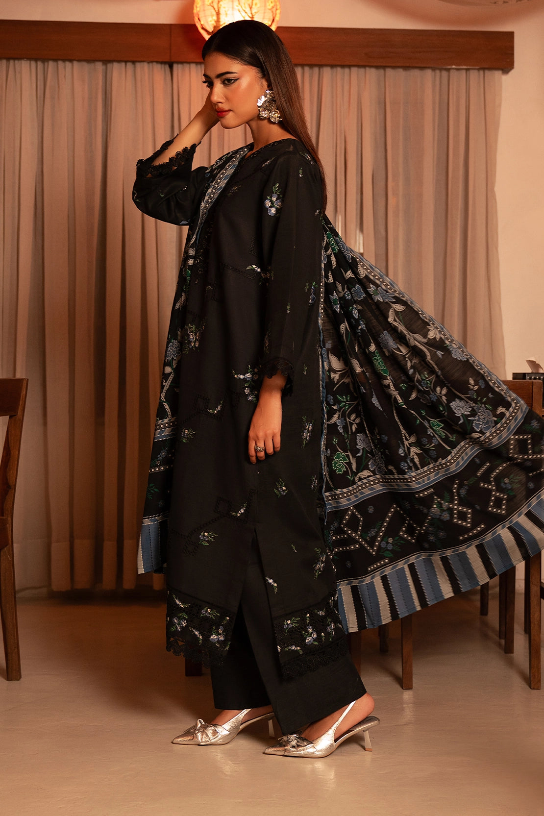 3 Piece - Embroidered Khaddar - 1031