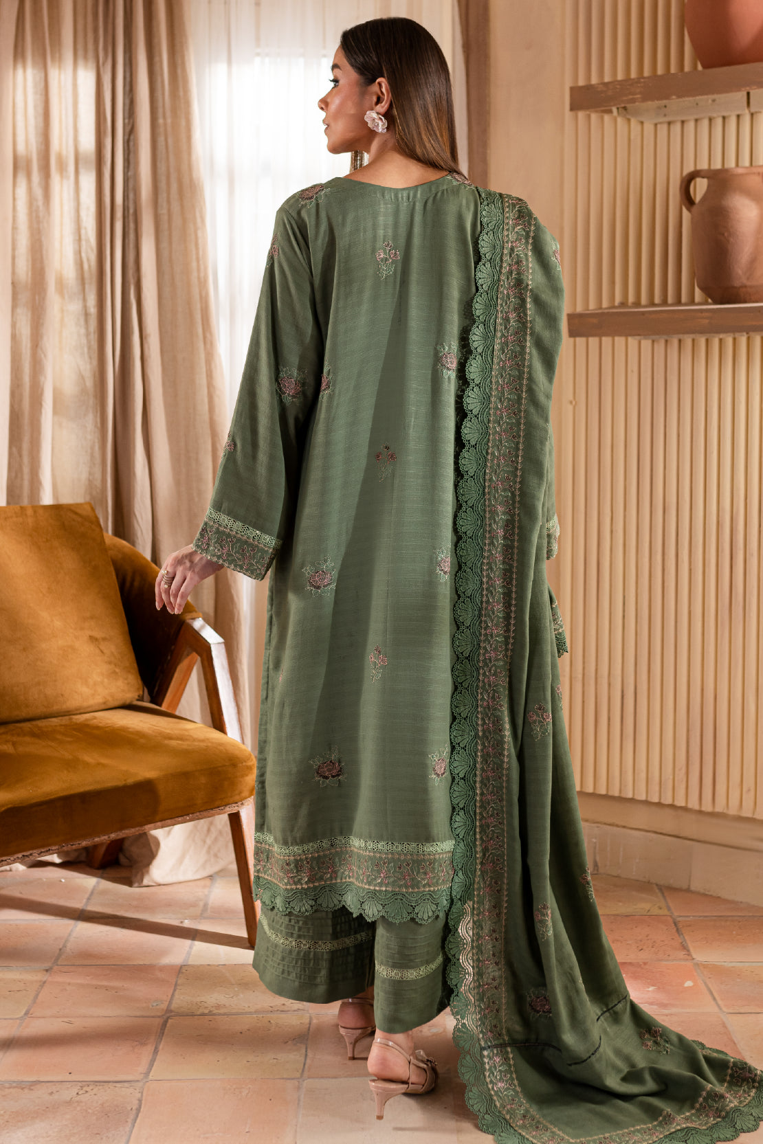 LUXURY EMBROIDERED KARANDI SET - 9322