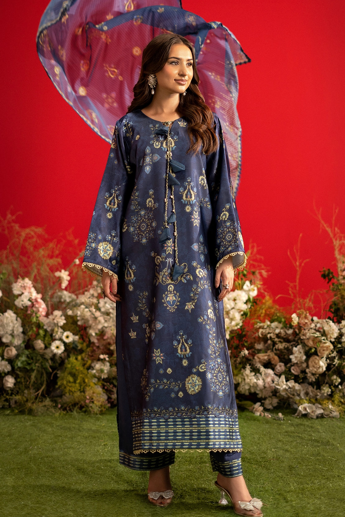 3 Piece - Digitally Printed Luxury Silk - 3903