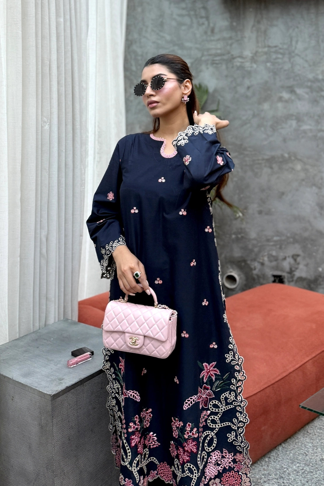 Stitched 2 Piece - Embroidered Lawn - Midnight Bloom