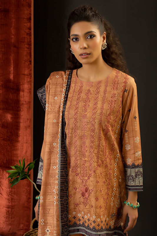 3 Piece – Embroidered Khaddar – 8306