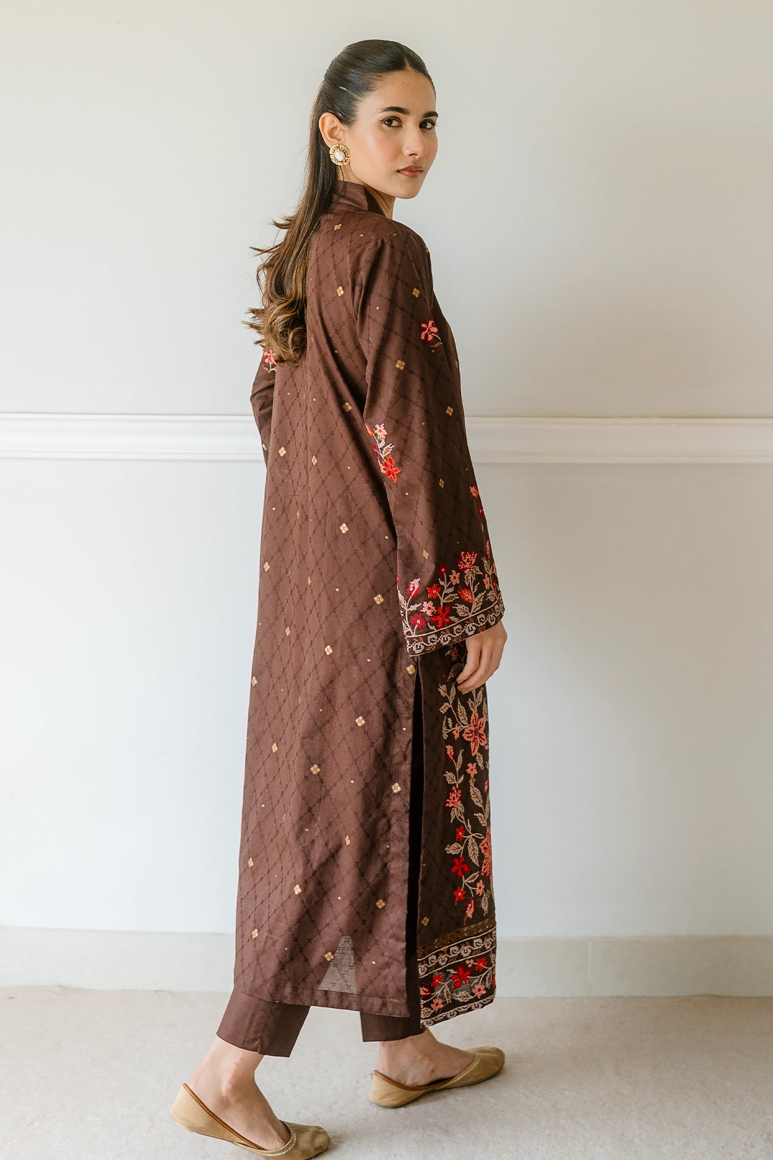 3 Piece - Premium Embroidered Jacquard Lawn - 5559