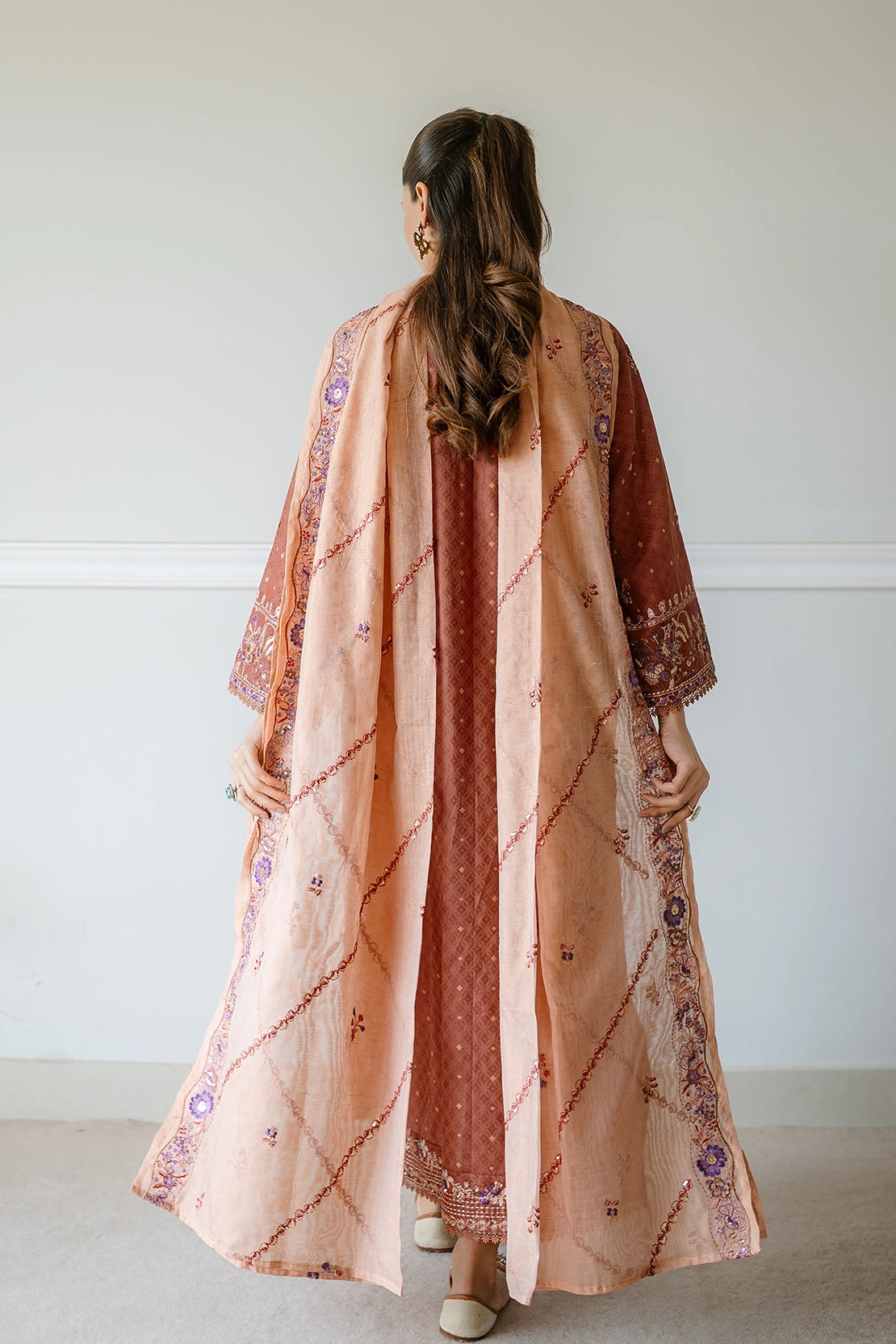 3 Piece - Premium Embroidered Jacquard Lawn - 5551
