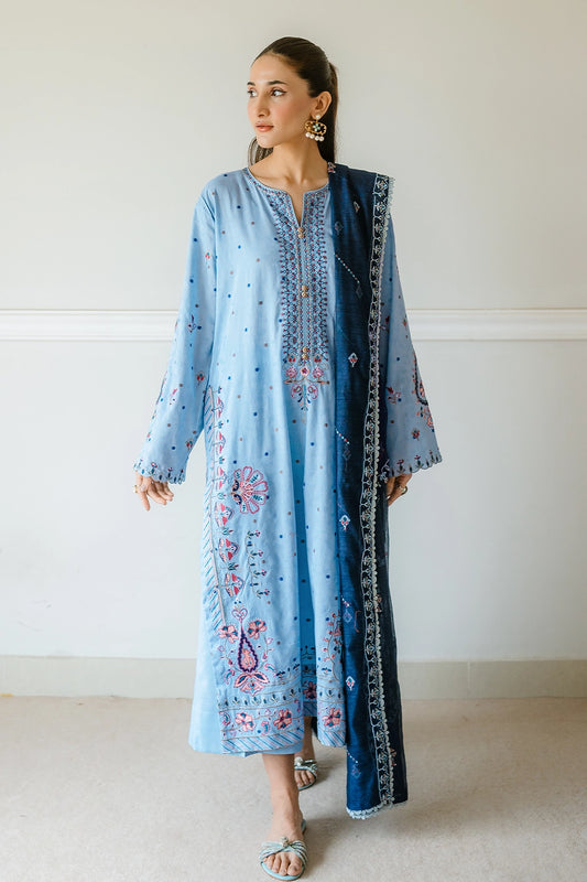 3 Piece - Premium Embroidered Jacquard Lawn - 5552