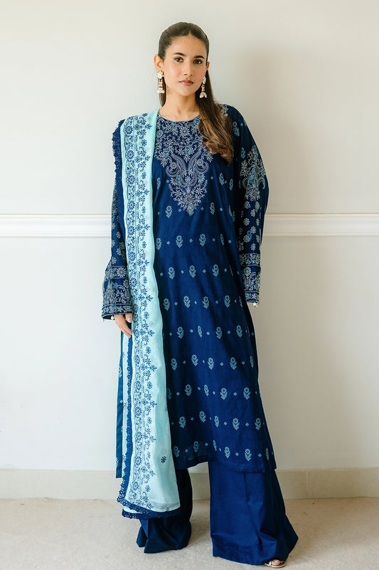 3 Piece - Premium Embroidered Jacquard Lawn- 5556