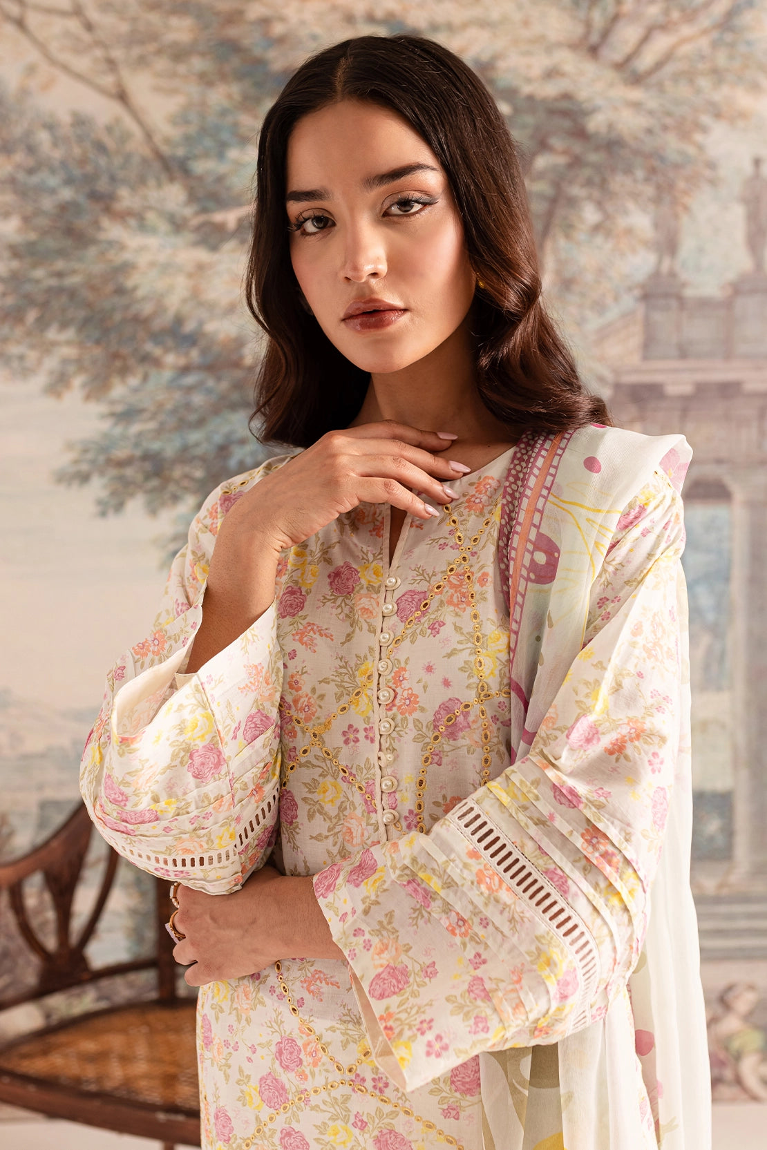 3 PIECE - PREMIUM EMBROIDERED LAWN - 9080