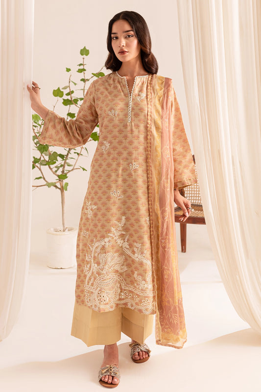 3 PIECE - PREMIUM EMBROIDERED LAWN - 9073