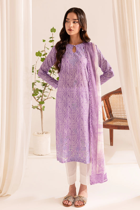 3 PIECE - PREMIUM EMBROIDERED LAWN - 9074