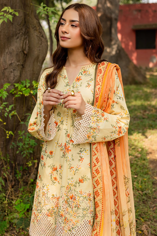 3 PIECE - PREMIUM EMBROIDERED LAWN - 9152