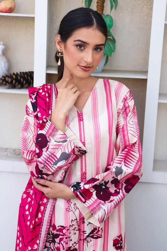3 PIECE - DIGITALLY PRINTED LAWN - 522