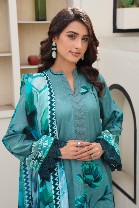 3 PIECE - DIGITALLY PRINTED LAWN - 524