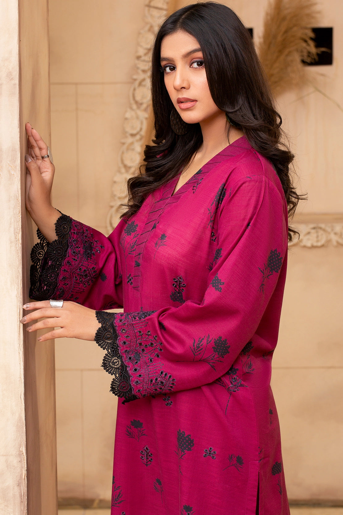 2 Piece - Premium Embroidered Khaddar - 9355