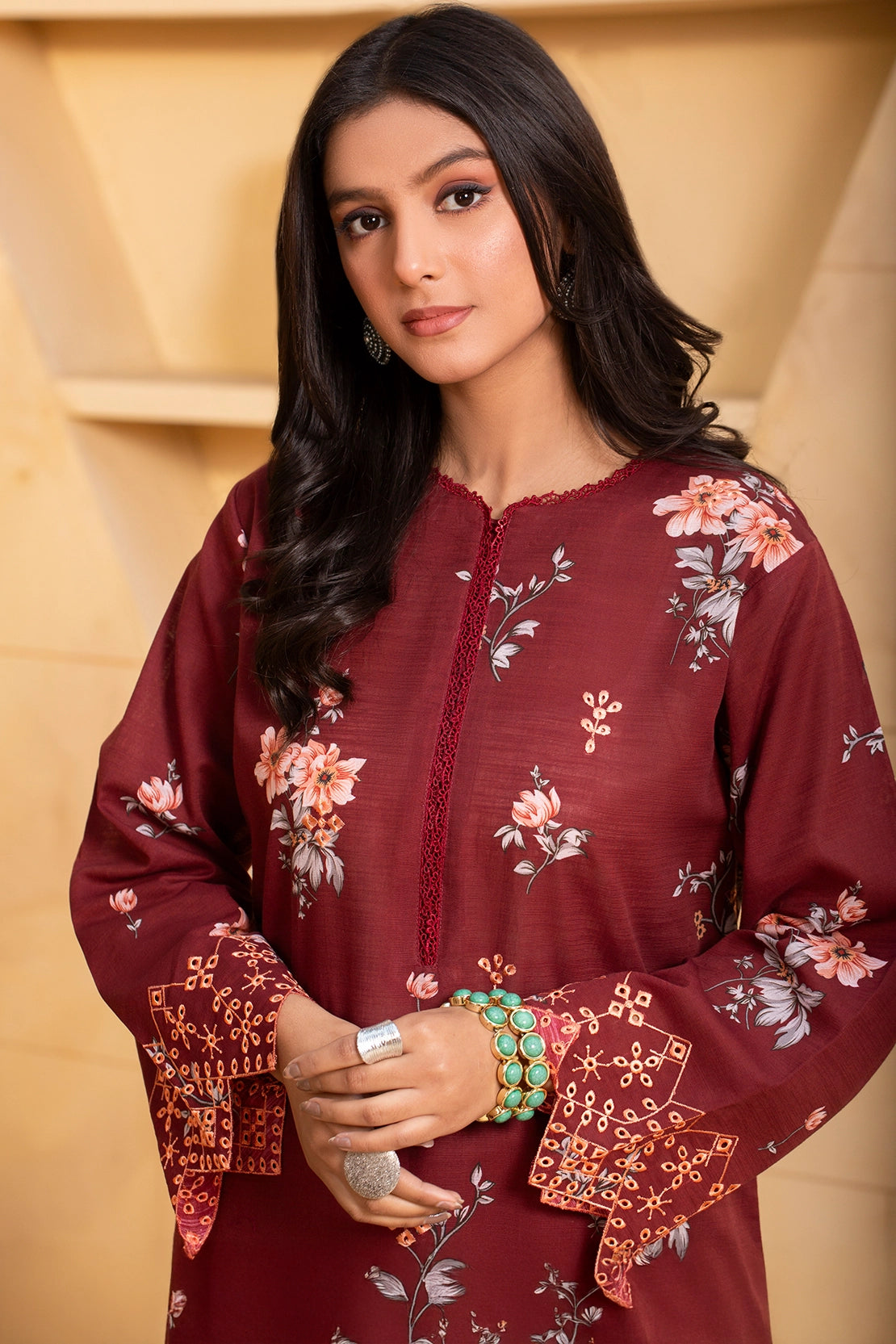 2 Piece - Premium Embroidered Khaddar - 9358