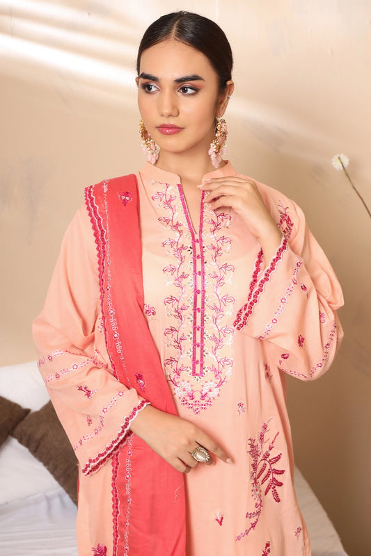 3 PIECE - PREMIUM EMBROIDERED LAWN - 7774