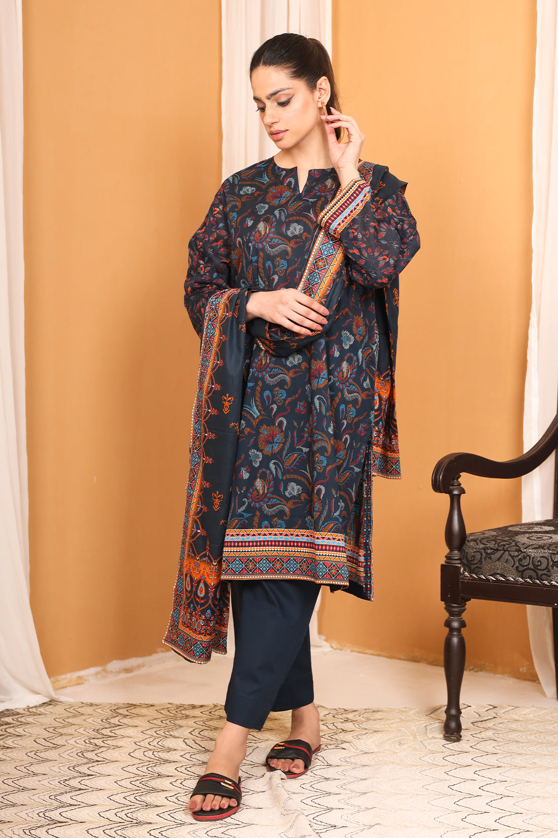 3 Piece Digitally Printed Lawn - 7789