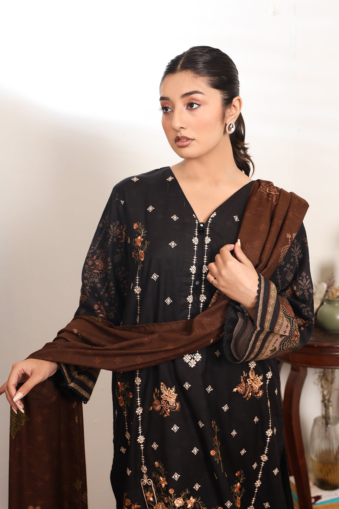 3 PIECE - EMBROIDERED DHANAK - 71