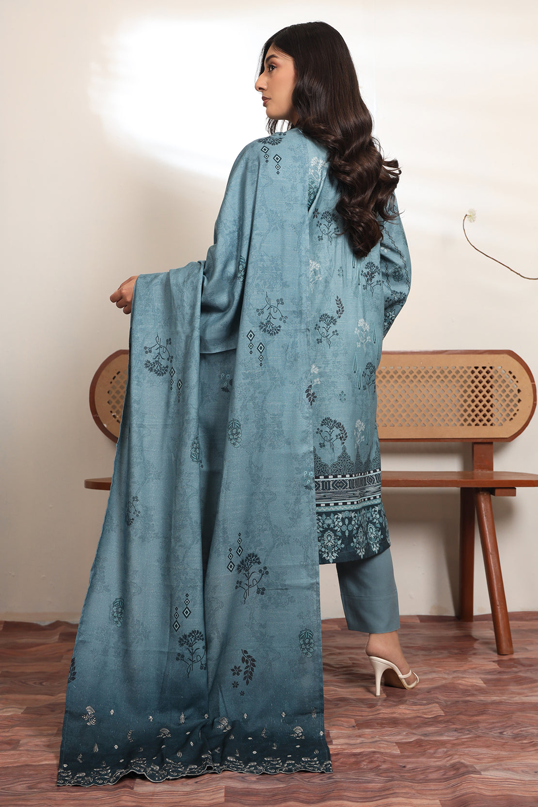 3 PIECE - EMBROIDERED DHANAK - 72