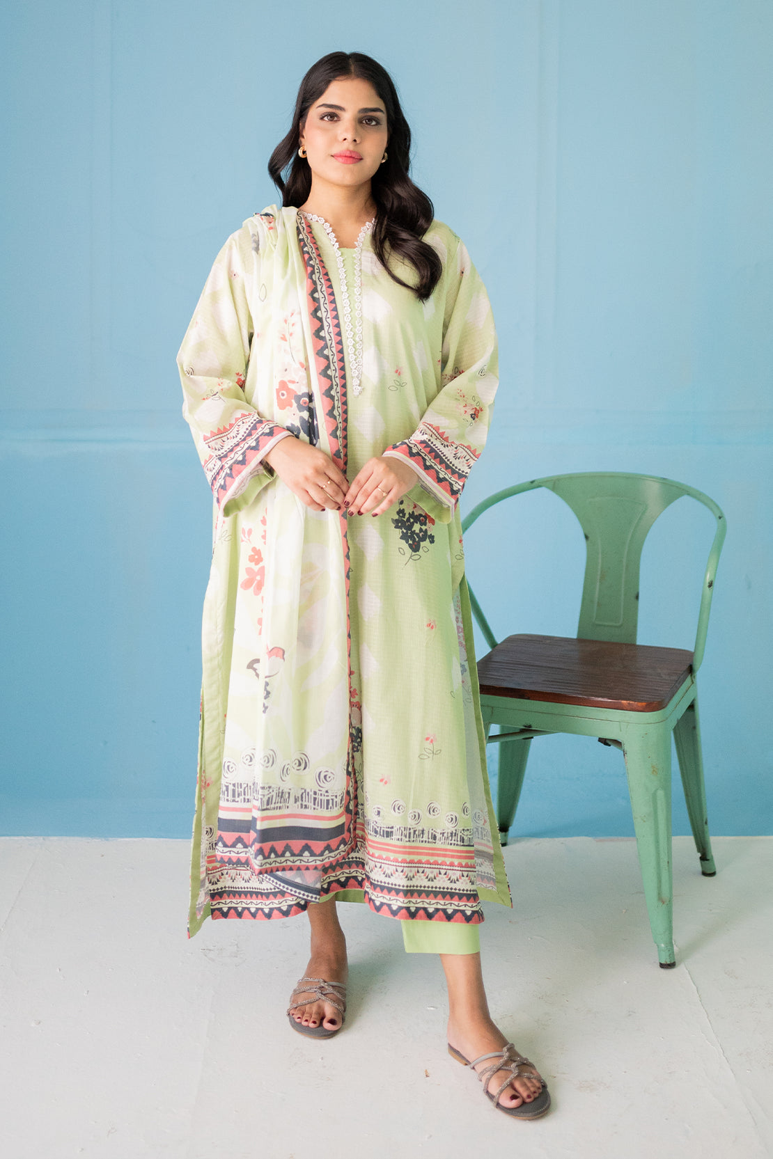 3 Piece Digitally Printed Lawn - 9002