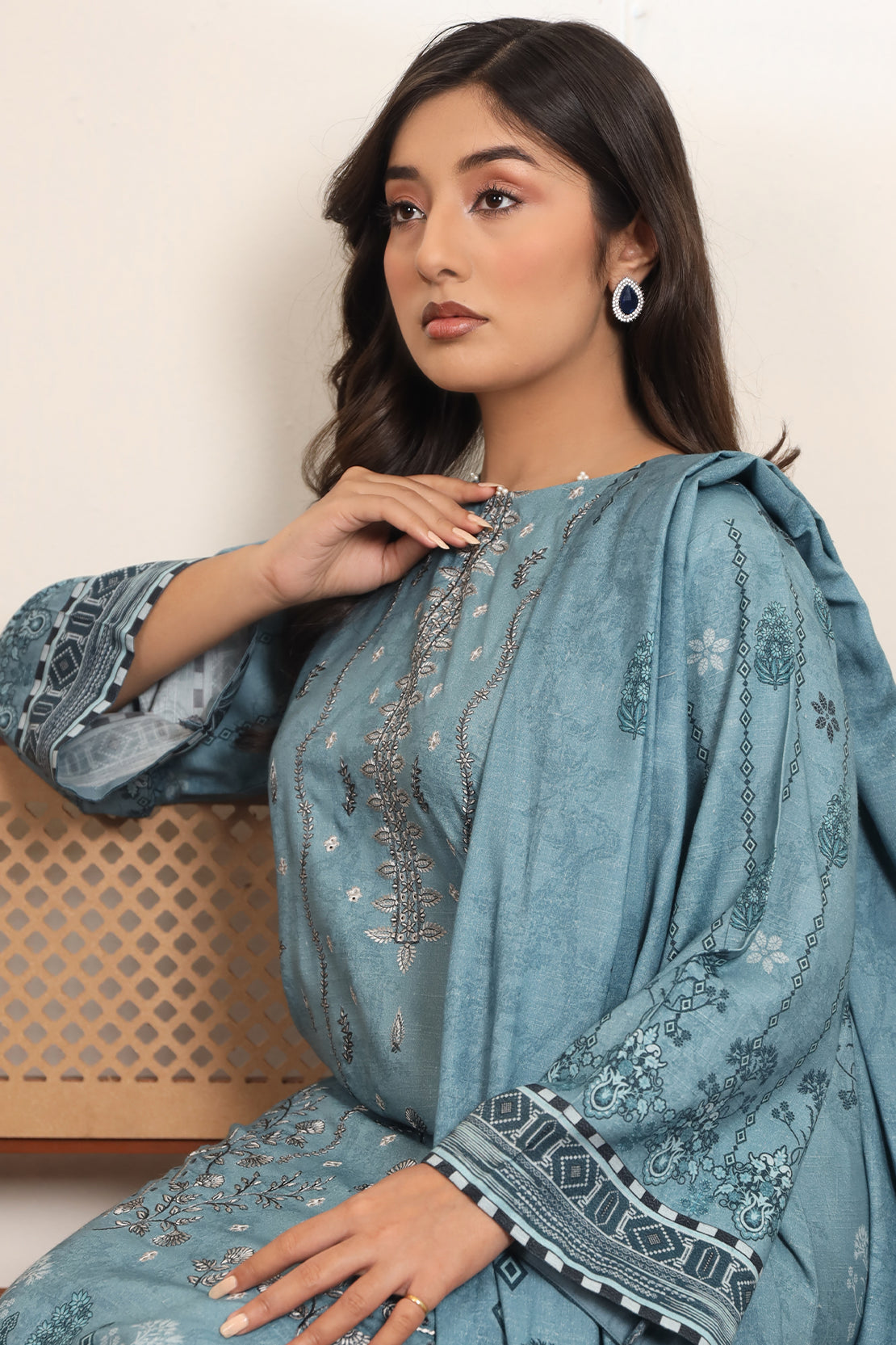 3 PIECE - EMBROIDERED DHANAK - 72