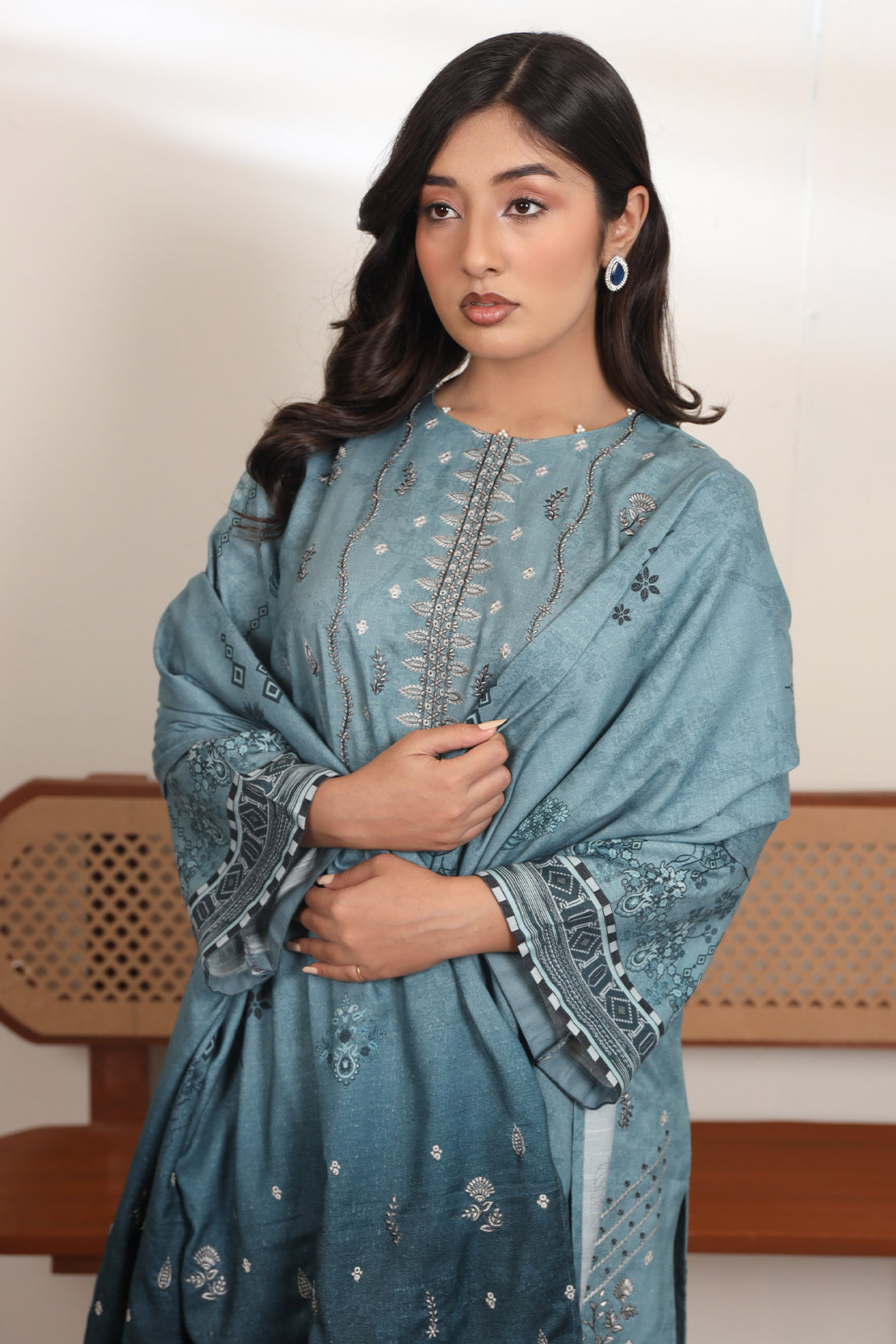 3 PIECE - EMBROIDERED DHANAK - 72