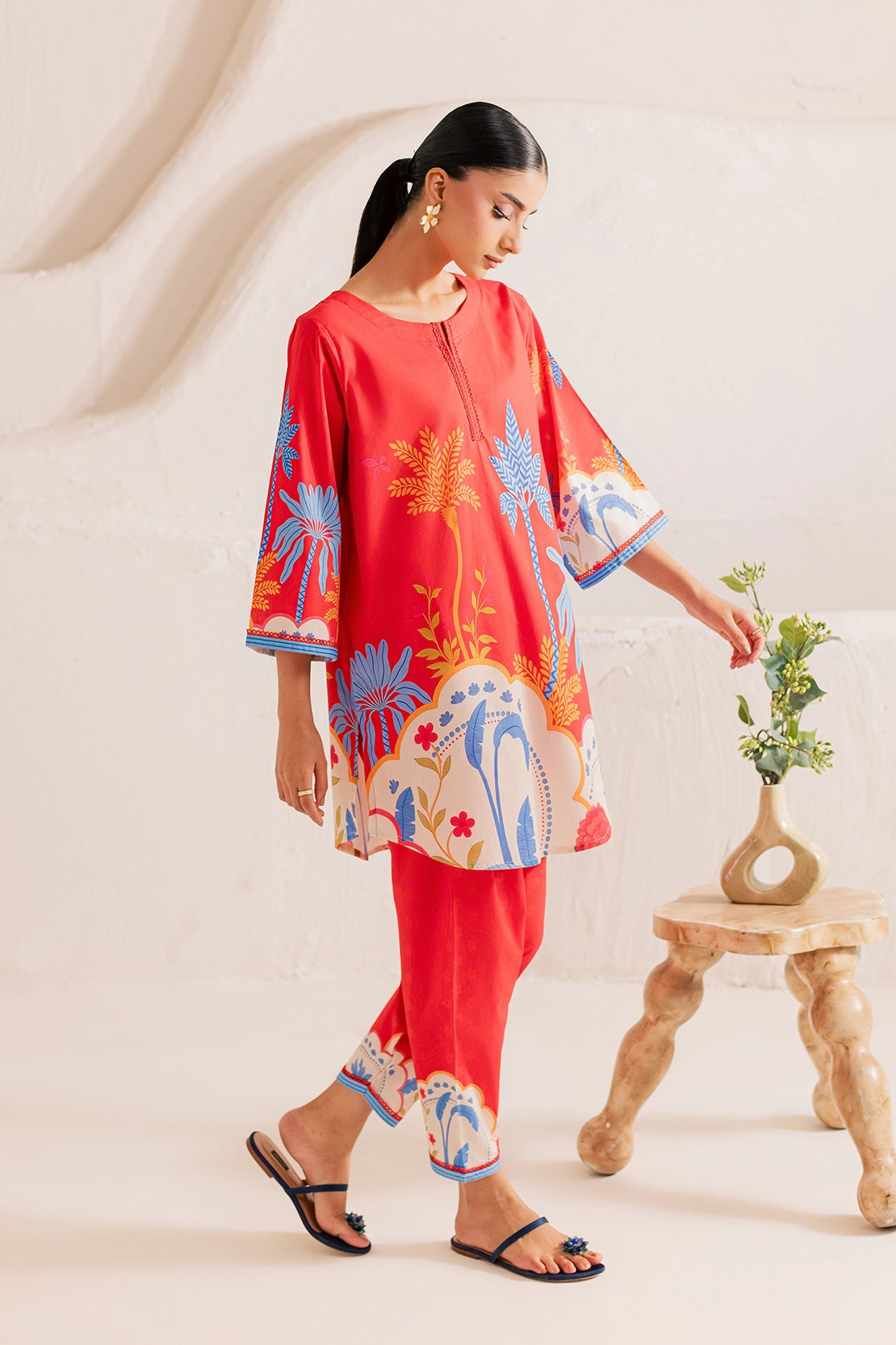 Stitched 2 Piece - Printed Lawn - Poppy