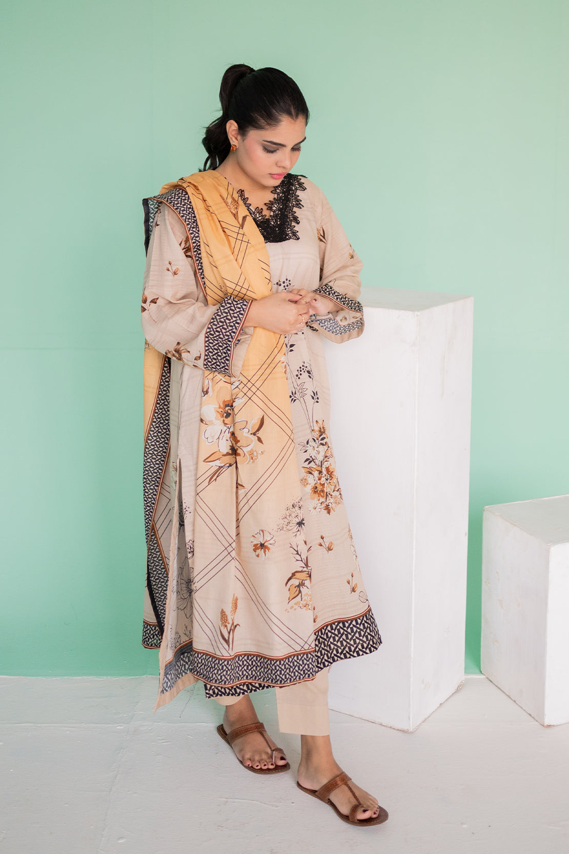 3 Piece Digitally Printed Lawn - 9003