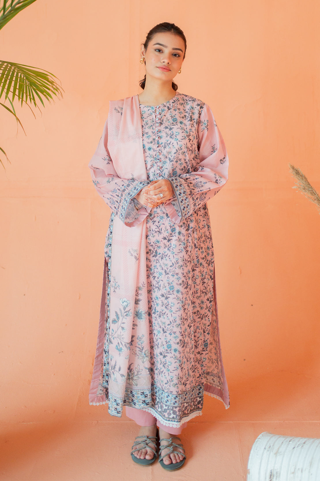 3 Piece Digitally Printed Lawn - 9014