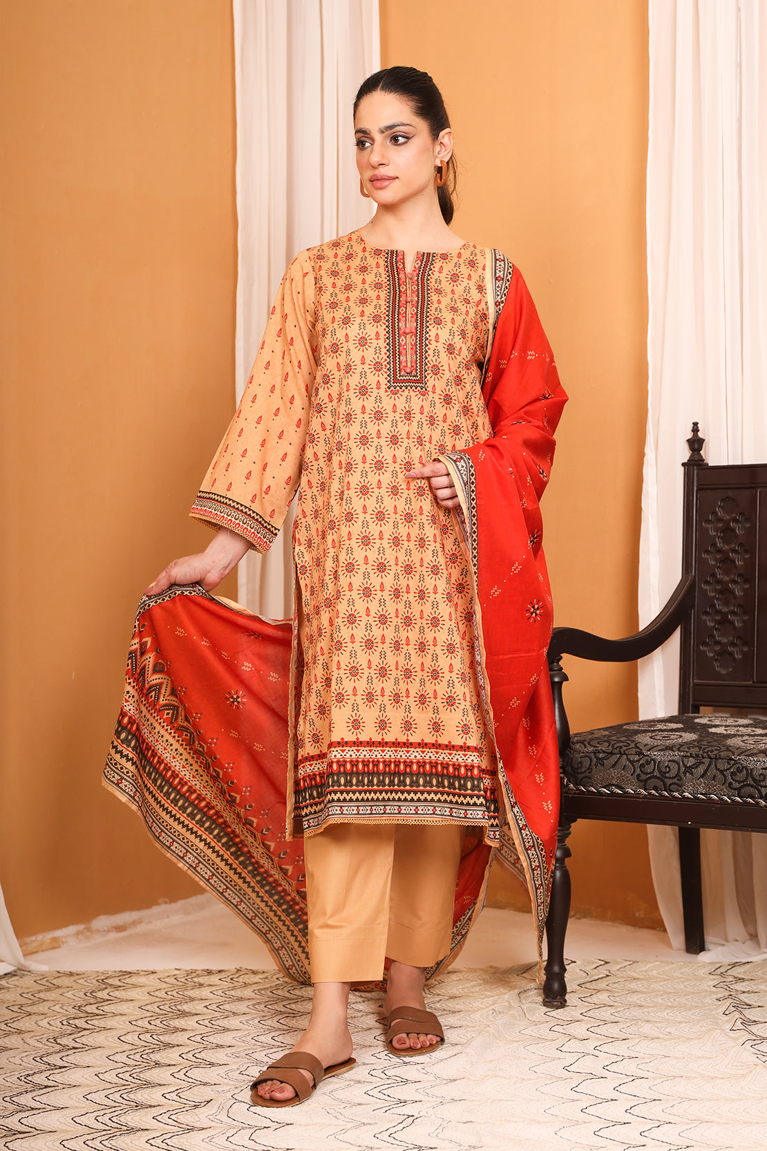 3 Piece Digitally Printed Lawn - 7783