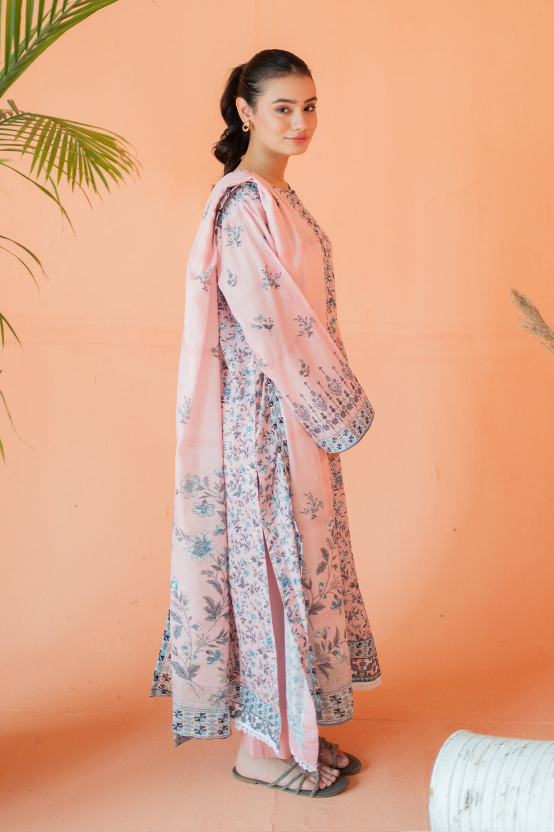3 Piece Digitally Printed Lawn - 9014