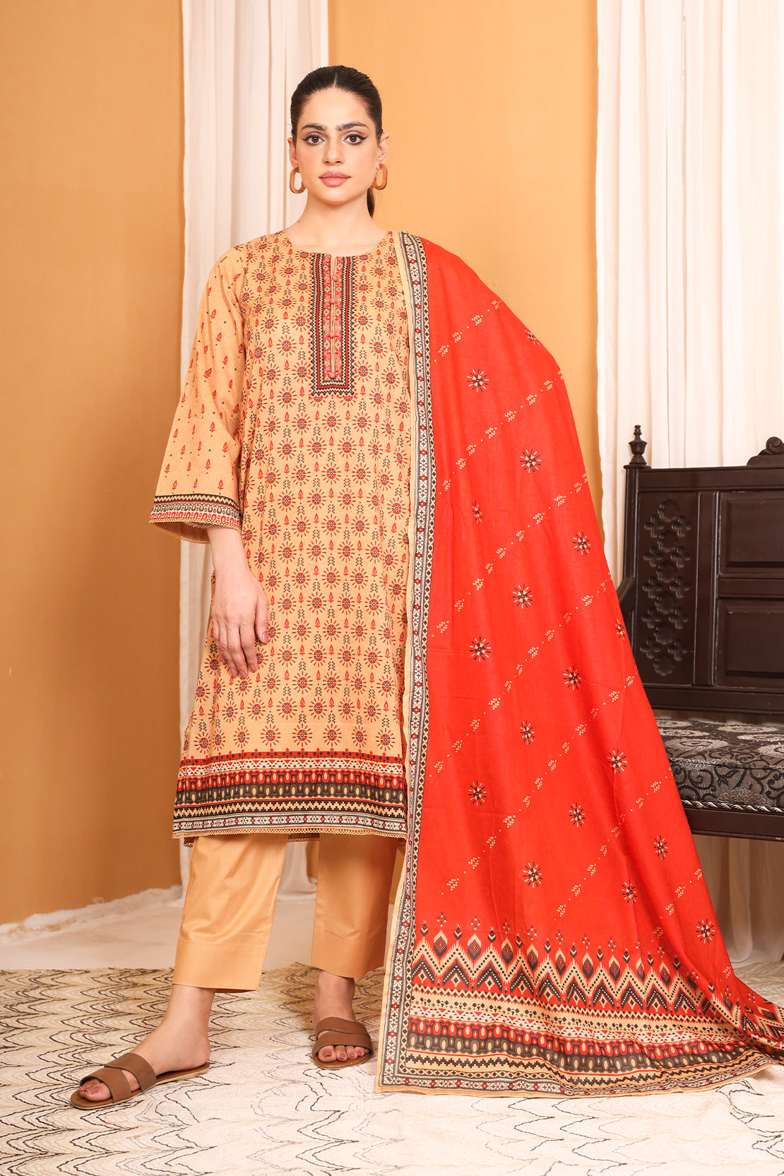 3 Piece Digitally Printed Lawn - 7783