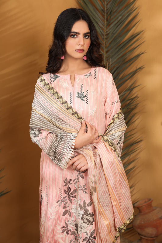 3 Piece - Embroidered Lawn - 8884