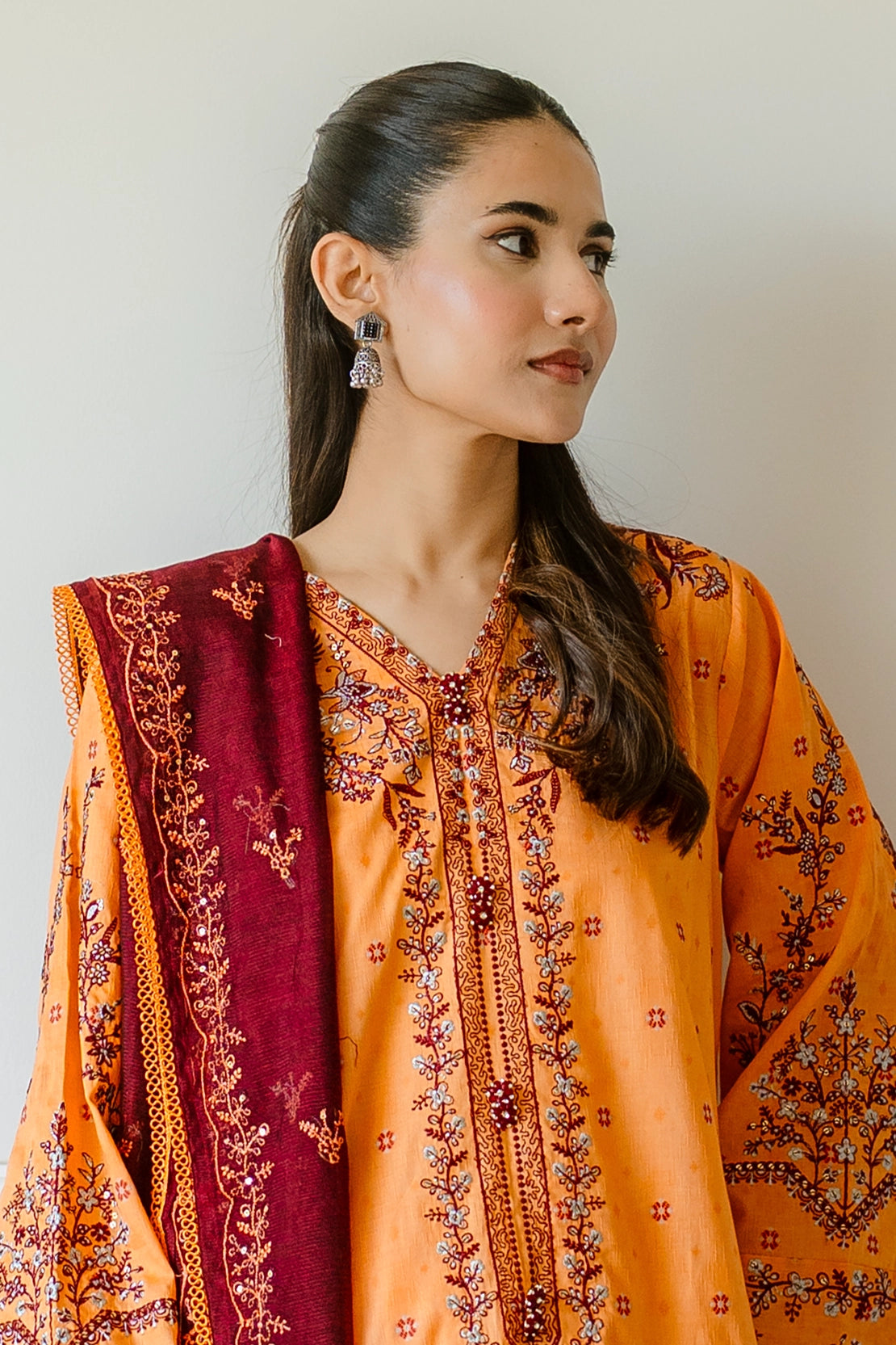 3 Piece - Premium Embroidered Jacquard Lawn - 5555