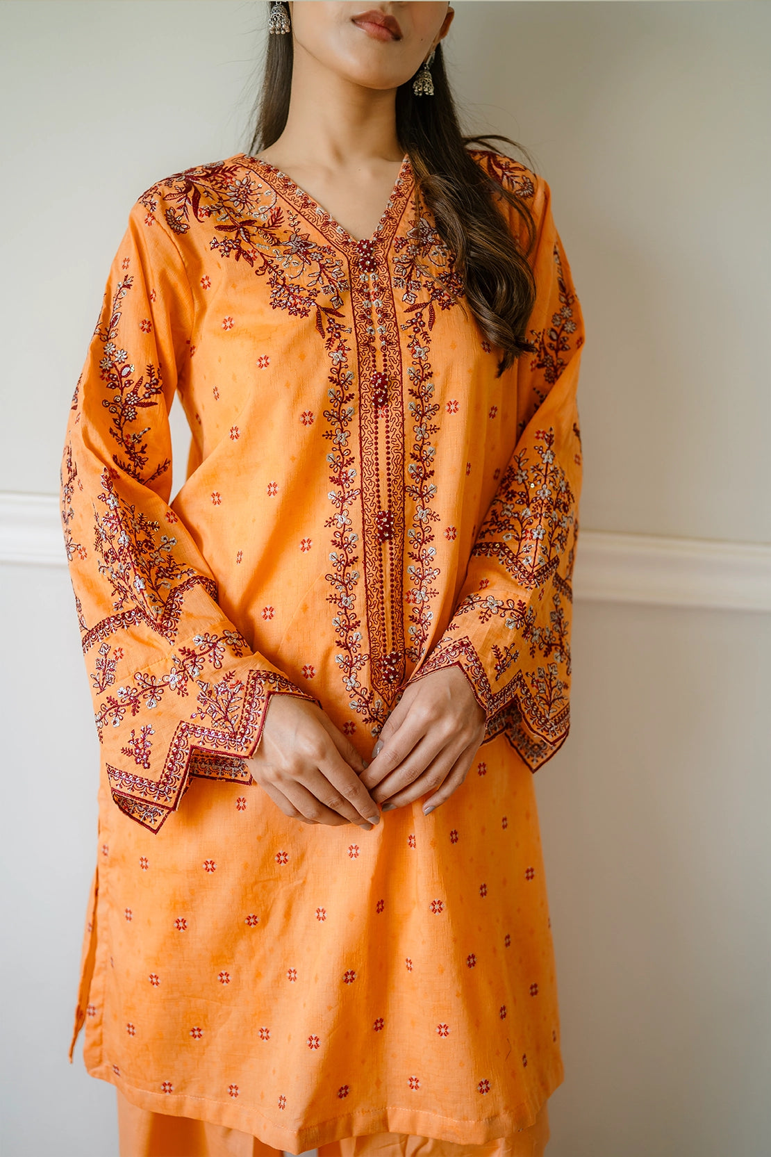 3 Piece - Premium Embroidered Jacquard Lawn - 5555