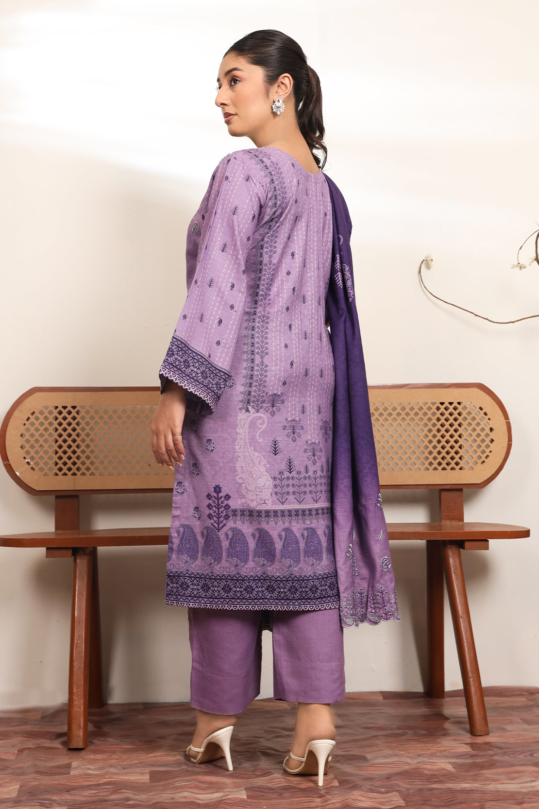 3 PIECE - EMBROIDERED DHANAK - 75