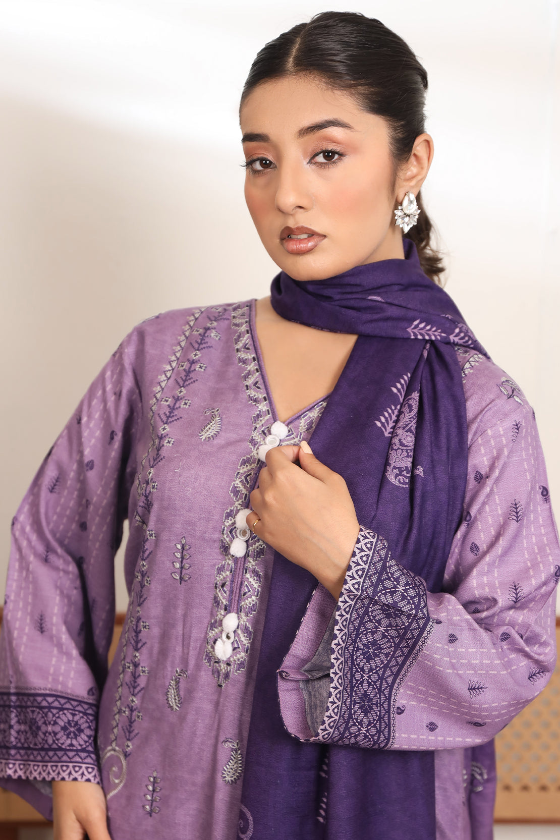 3 PIECE - EMBROIDERED DHANAK - 75