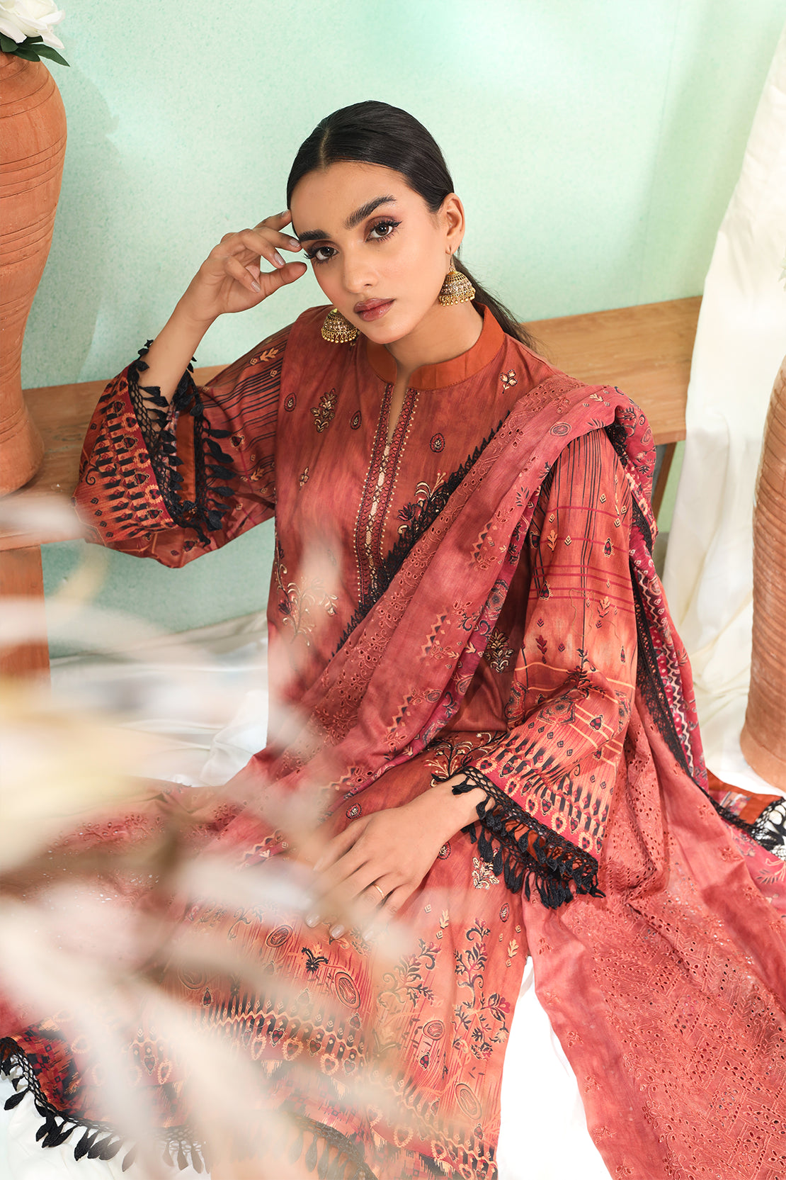 3 Piece - Embroidered Lawn - 185
