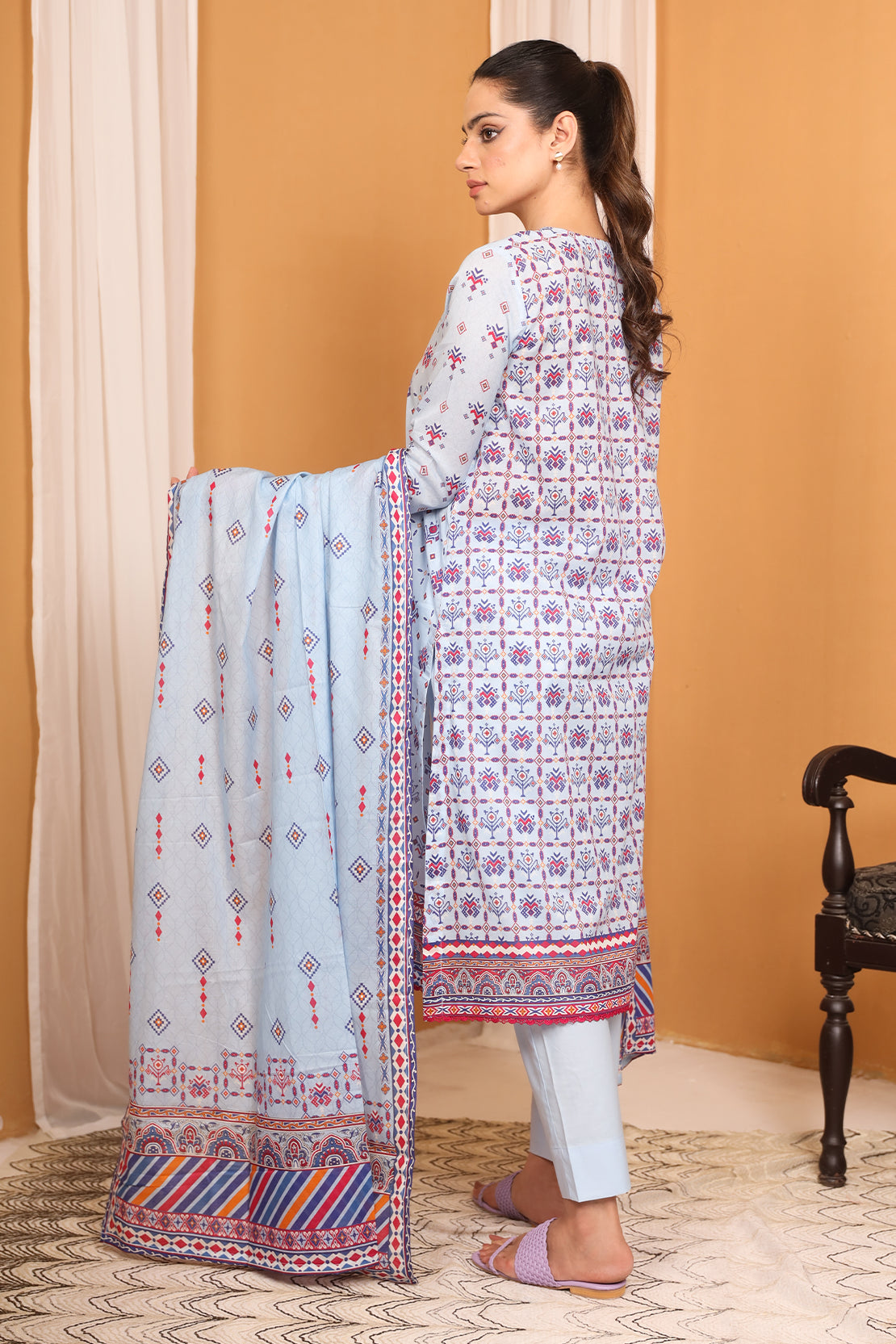 3 Piece Digitally Printed Lawn - 7785