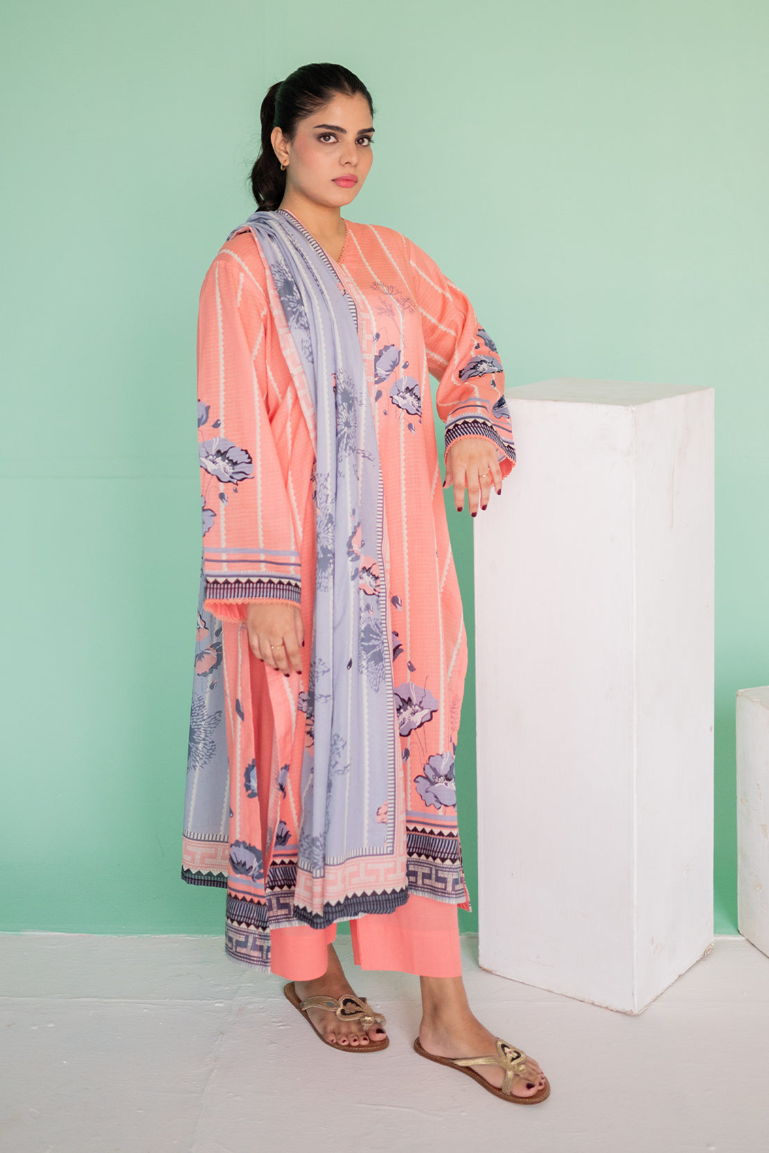 3 Piece Digitally Printed Lawn - 9009
