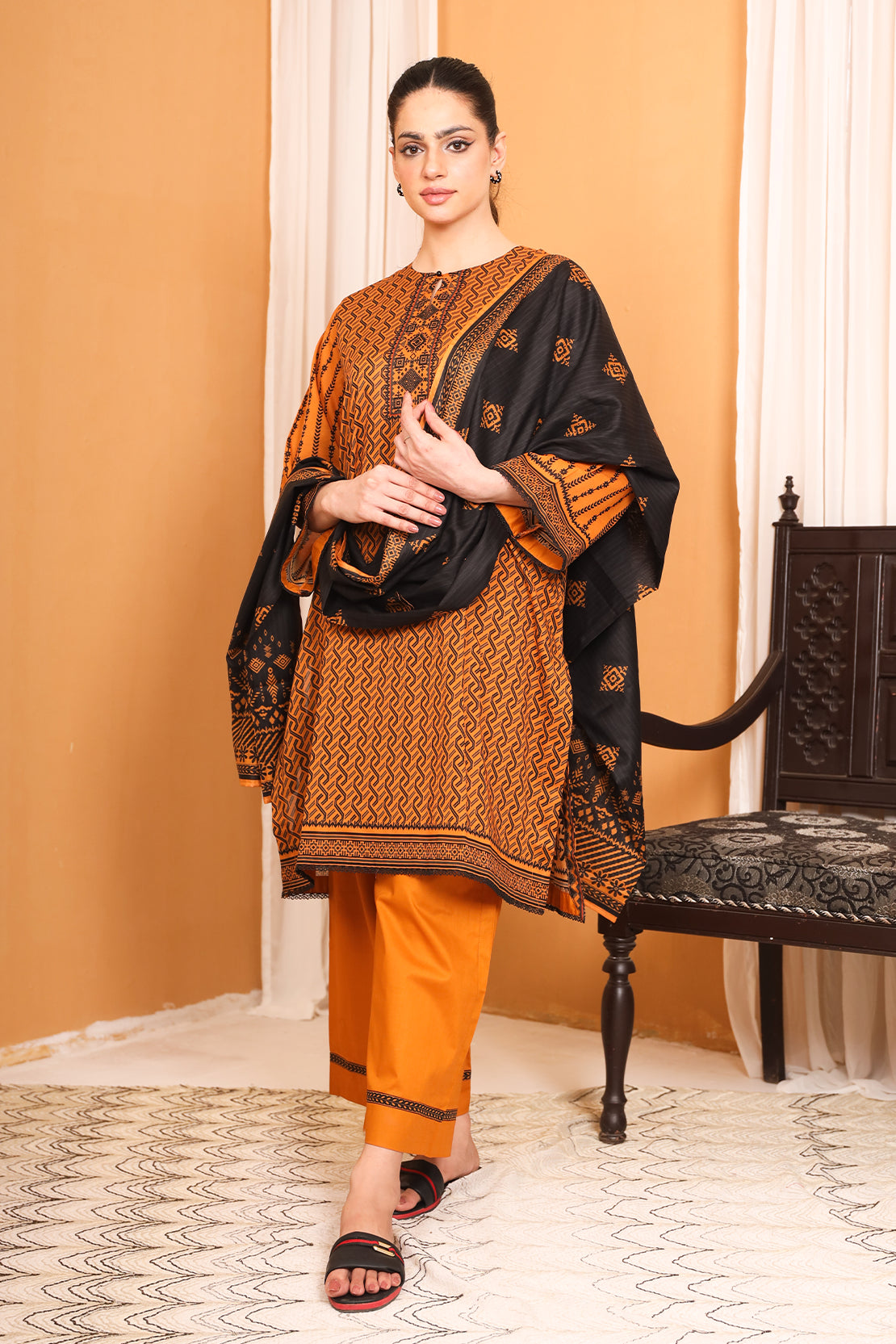 3 Piece Digitally Printed Lawn - 7788