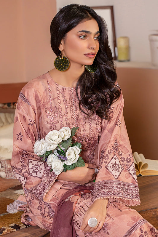 3 PIECE - PREMIUM EMBROIDERED LAWN - 9141