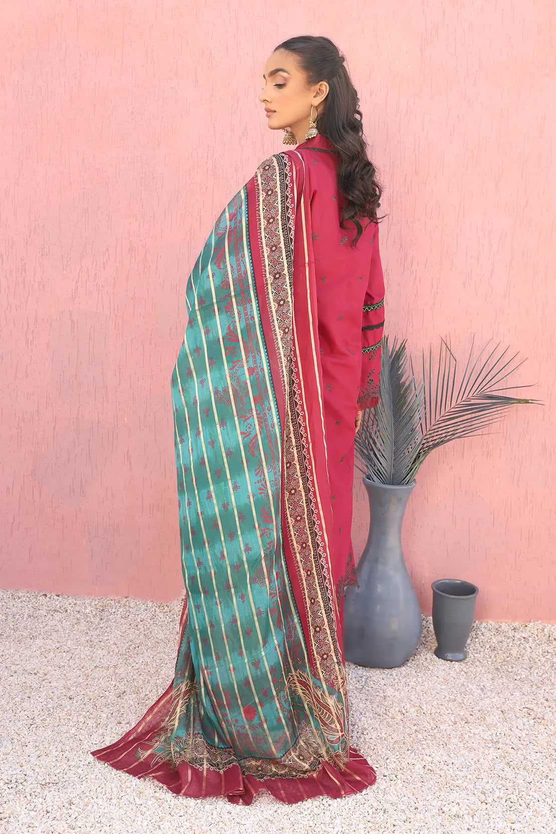 3 Piece- Premium Embroidered Lawn-7693