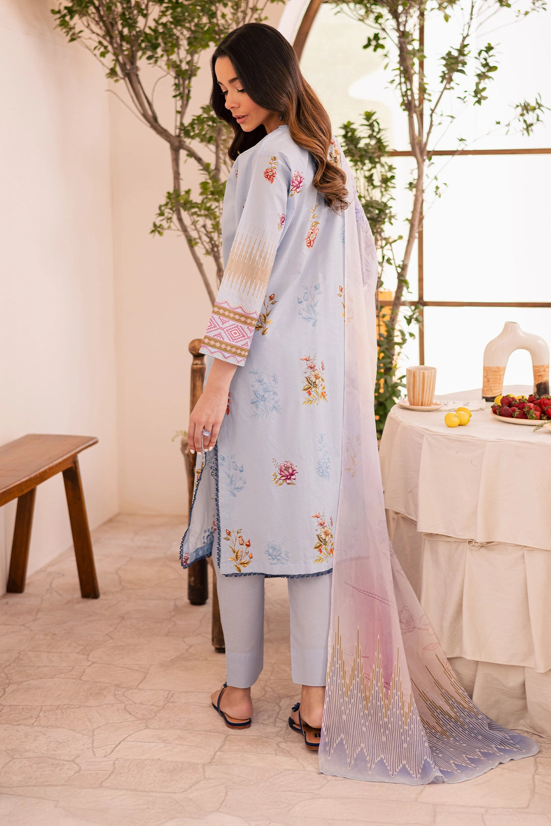 3 Piece - Premium Embroidered Lawn - 021