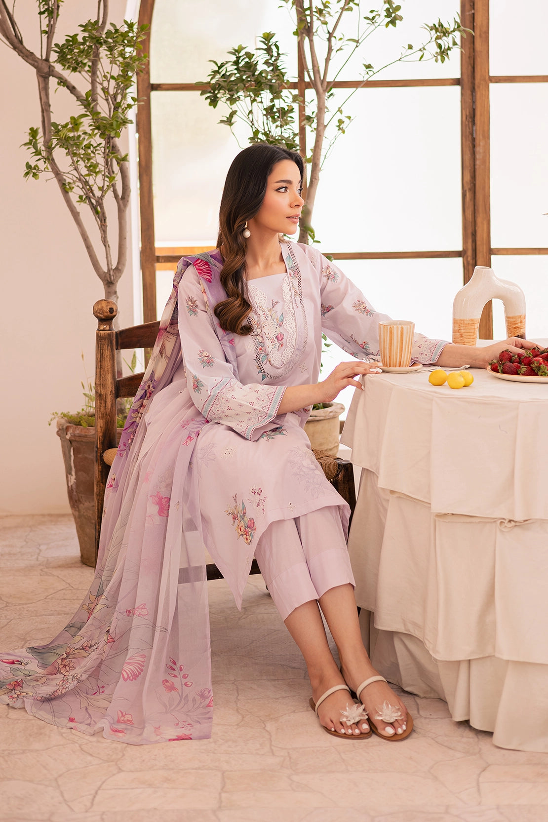 3 Piece - Premium Embroidered Lawn - 027
