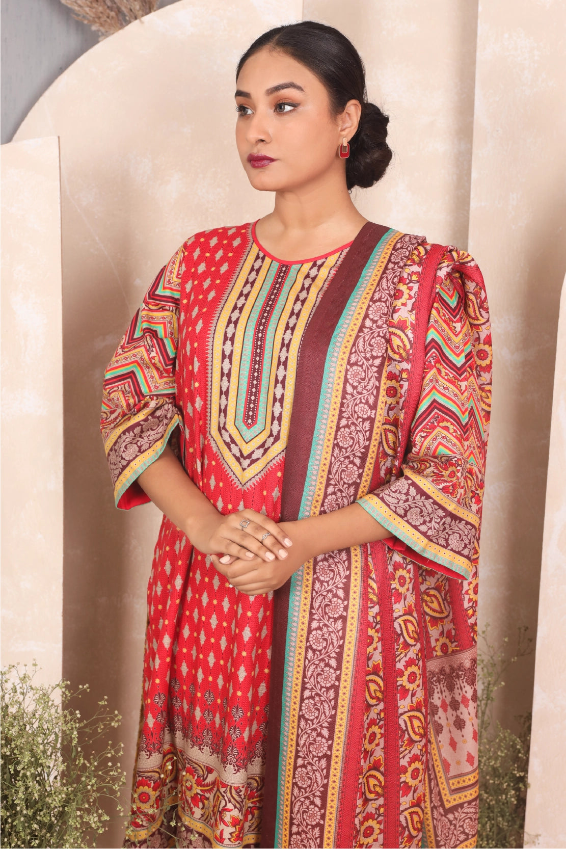 3 PIECE - PRINTED KHADDAR - 4047-A