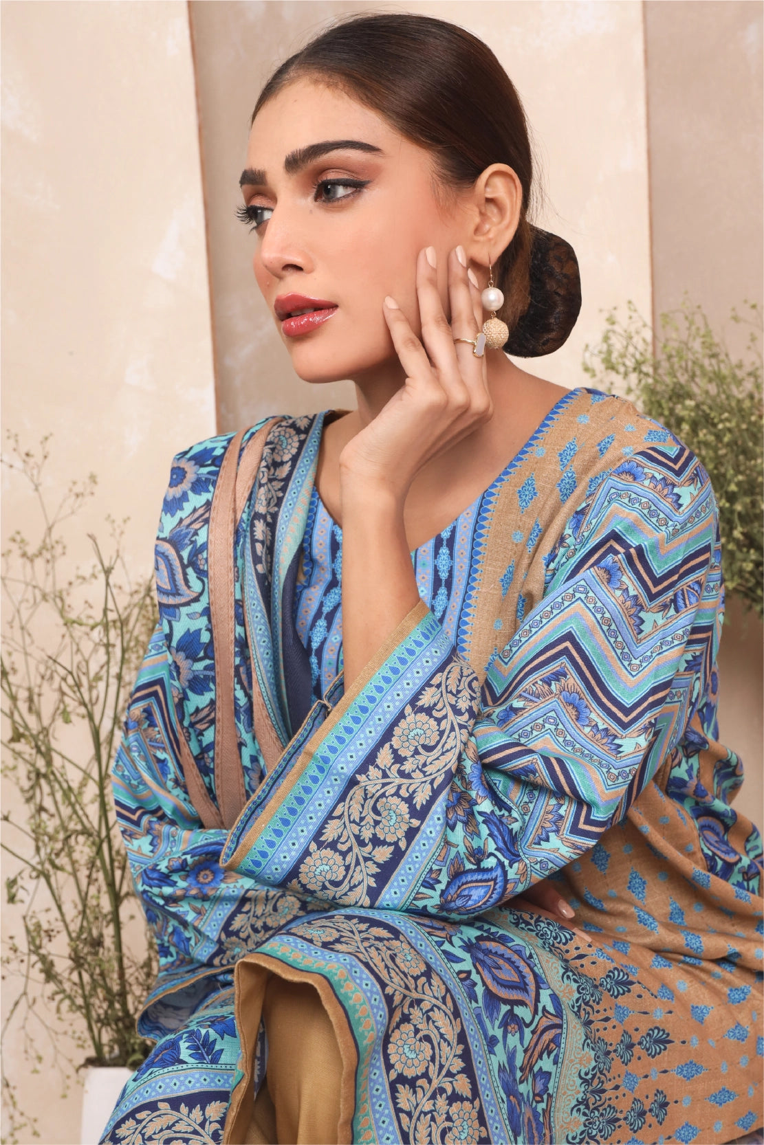 3 PIECE - PRINTED KHADDAR - 4047-B