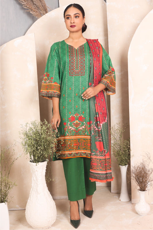 3 PIECE - PRINTED KHADDAR - 4048-A
