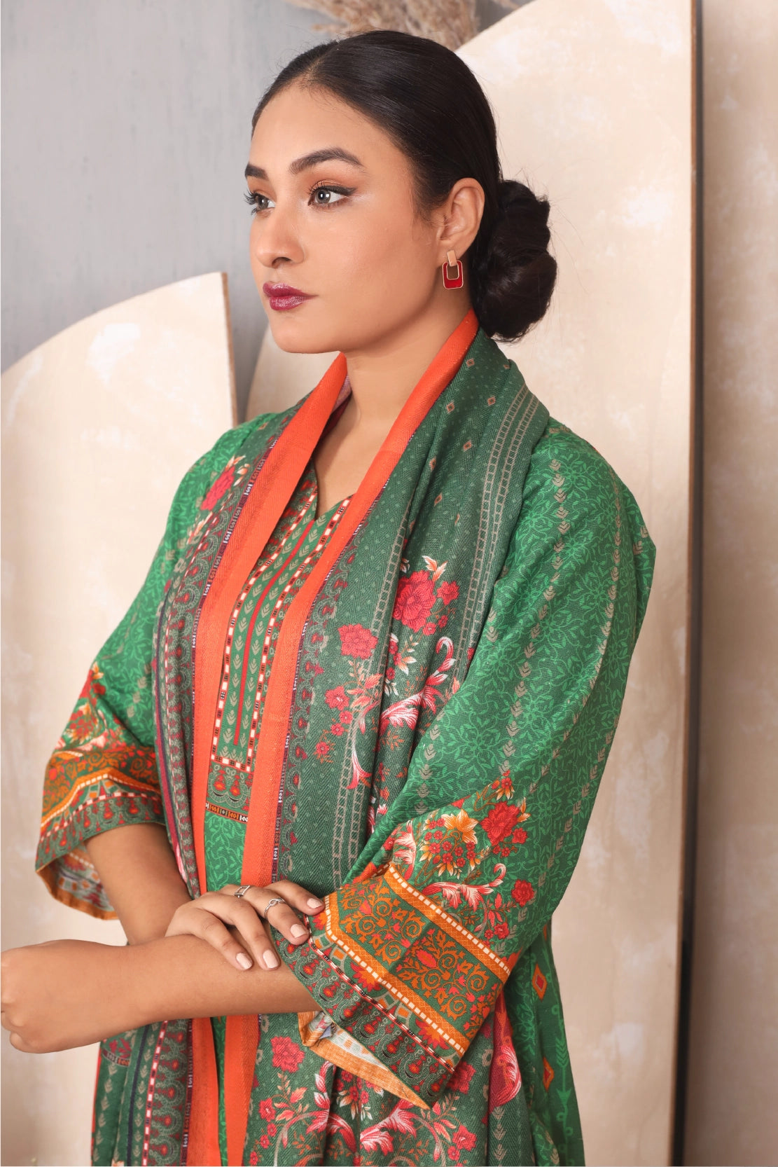 3 PIECE - PRINTED KHADDAR - 4048-A