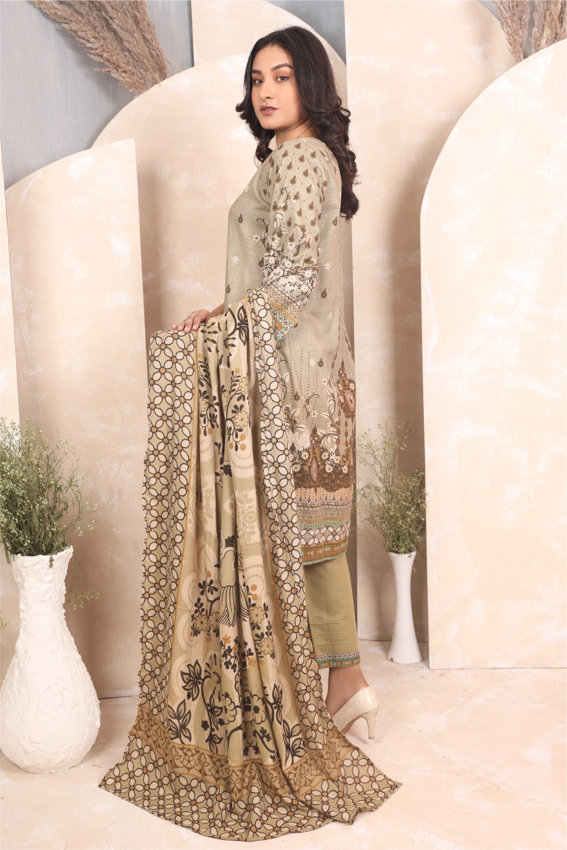 3 PIECE - PRINTED KHADDAR - 4045-A