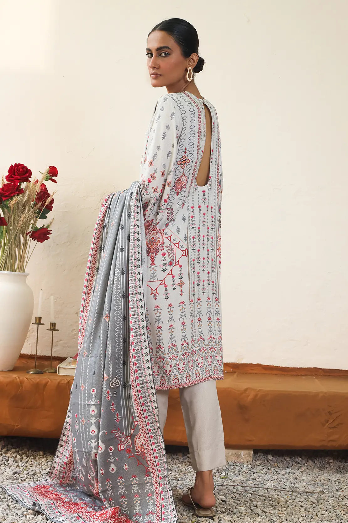 3 Piece – Premium Embroidered Karandi – 8205