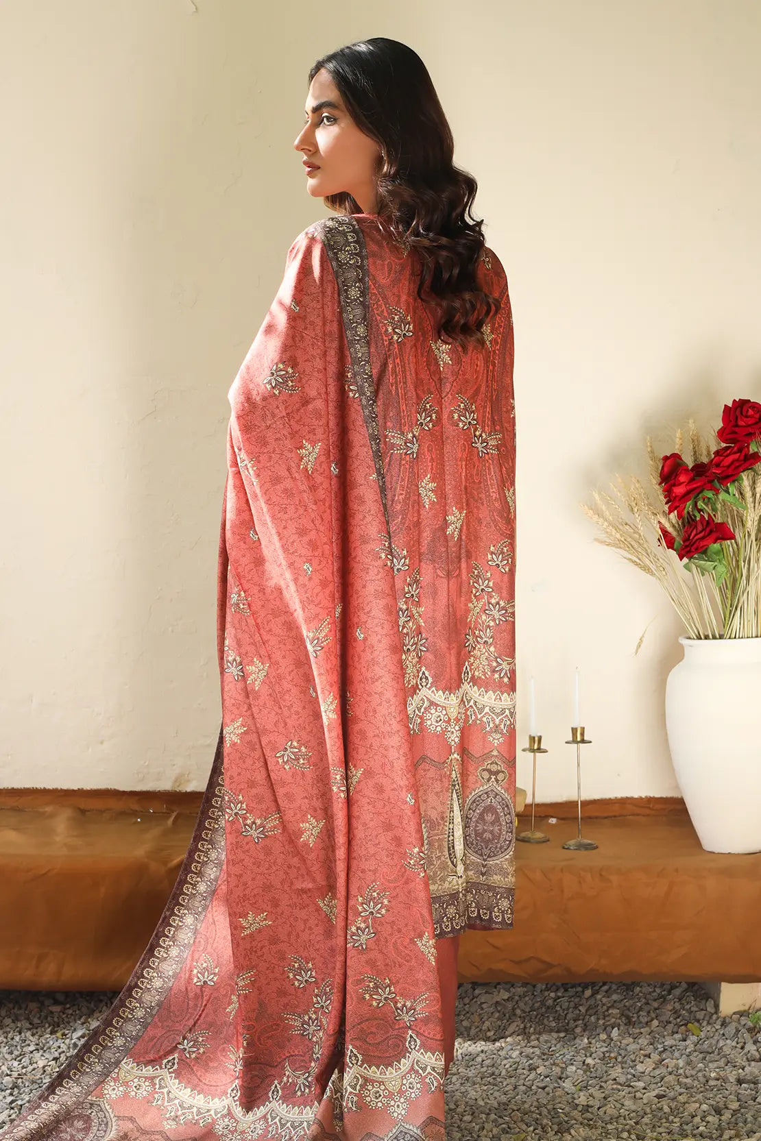 3 Piece – Premium Embroidered Karandi – 8208